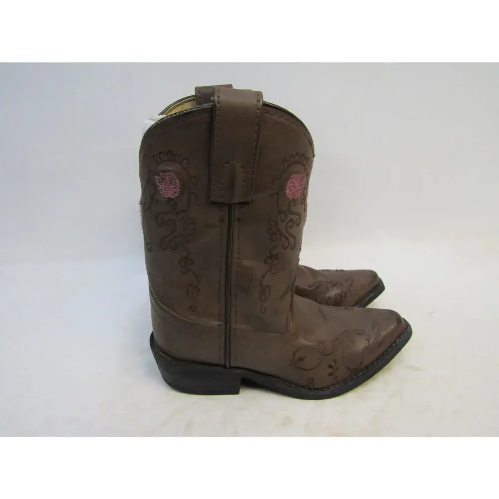 Shyanne Little Kids Youth Size 12 D Brown Floral Cowboy Western Boots
